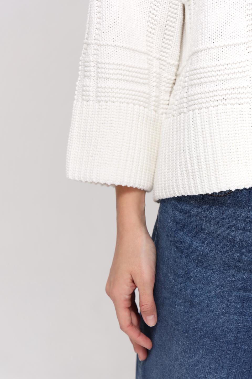 Пуловер Tom Tailor белый с узором