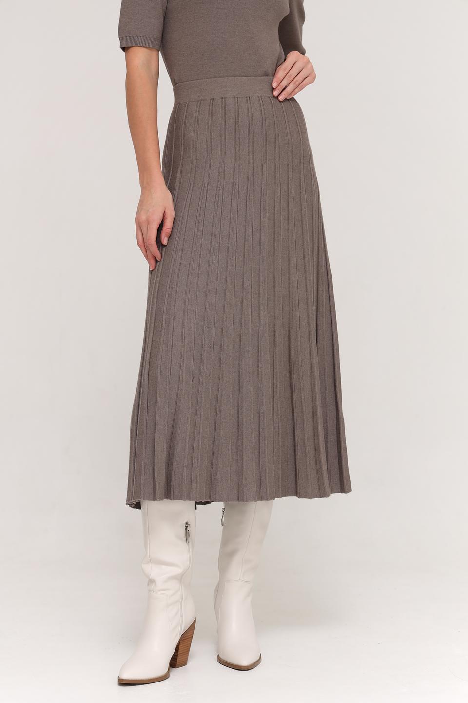 Юбка Oui плиссированная серая