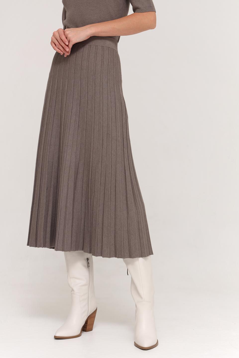 Юбка Oui плиссированная серая