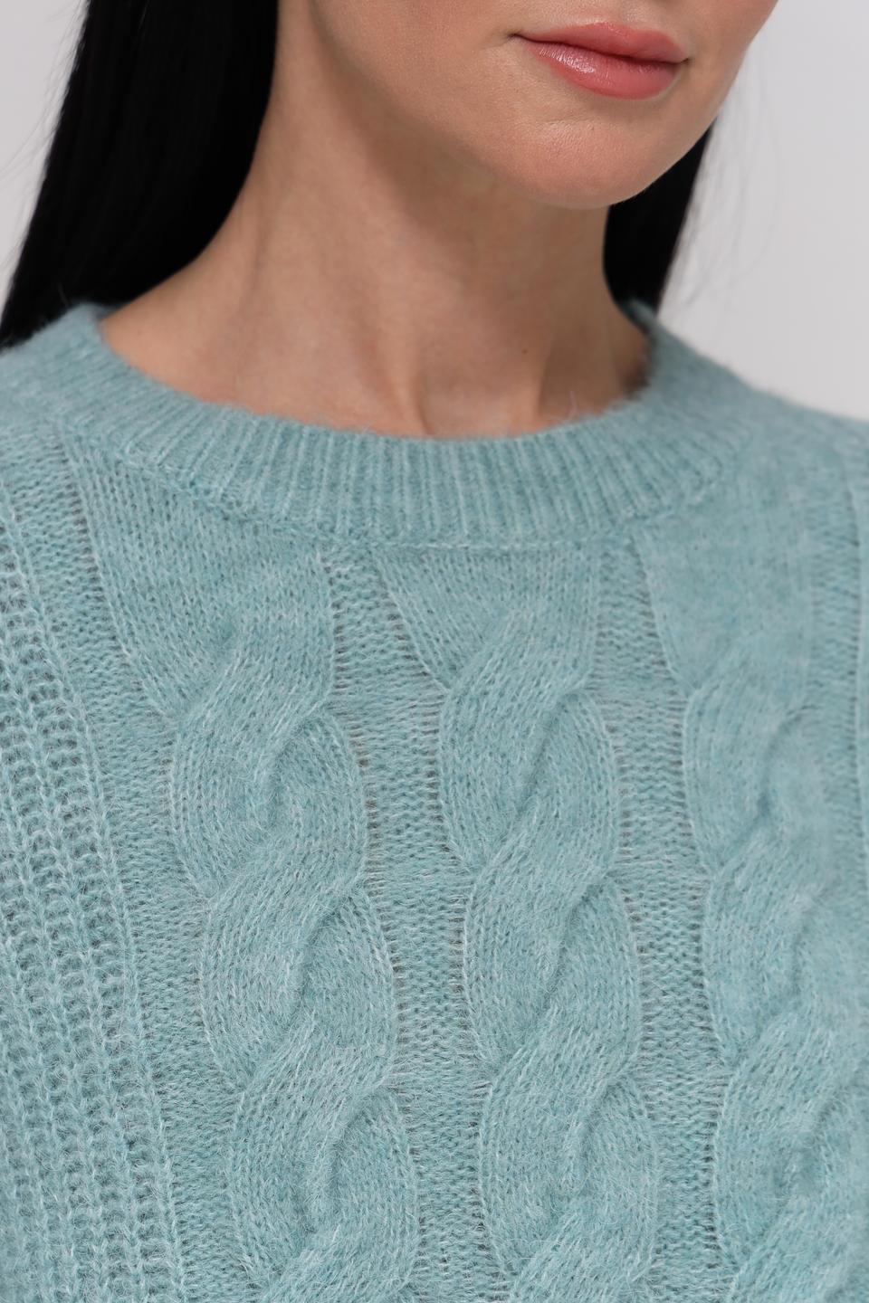 Пуловер Lecomte мятный с косами