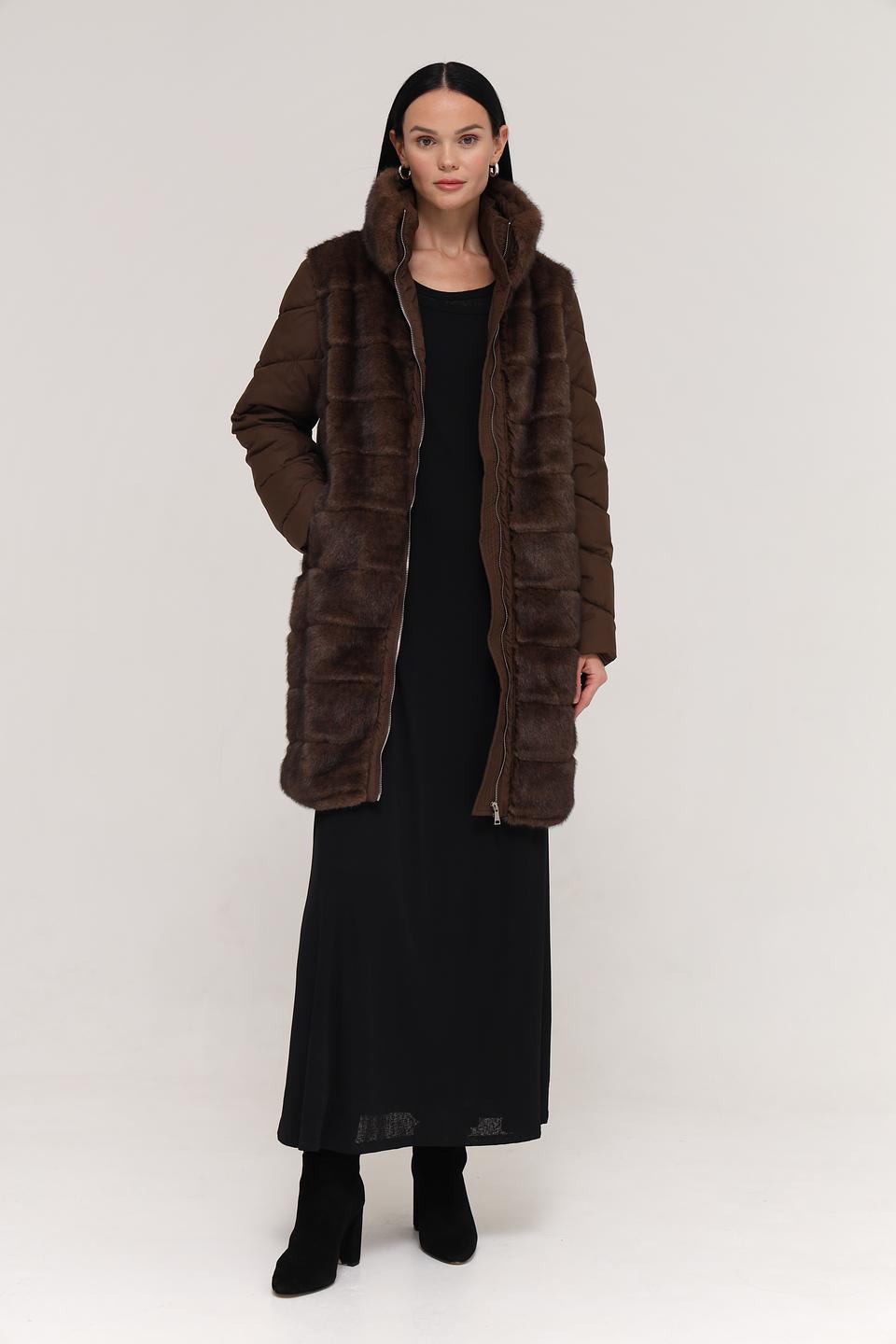 Куртка Electra style с мехом коричневая