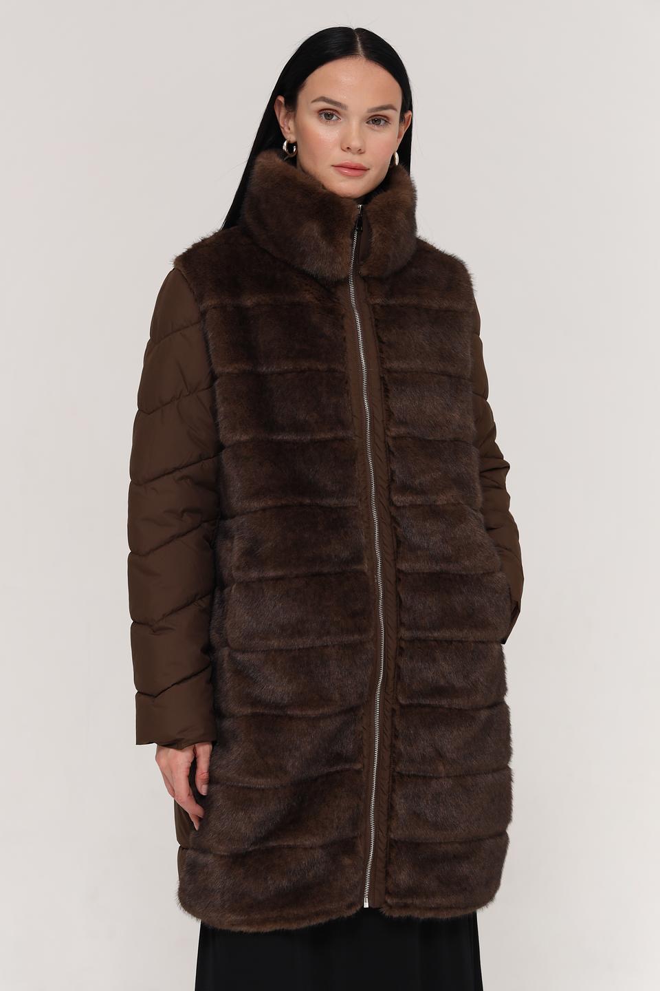 Куртка Electra style с мехом коричневая
