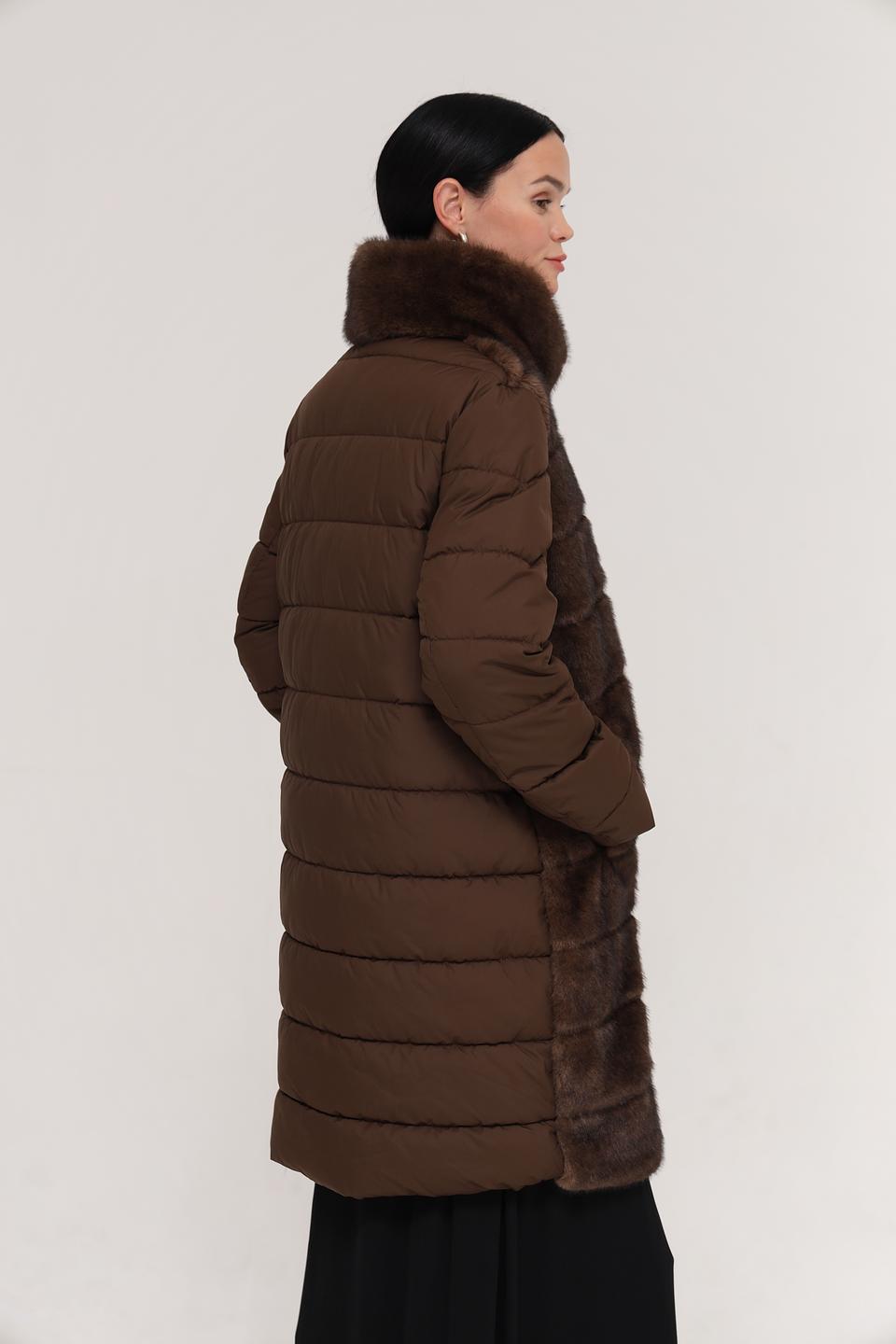 Куртка Electra style с мехом коричневая