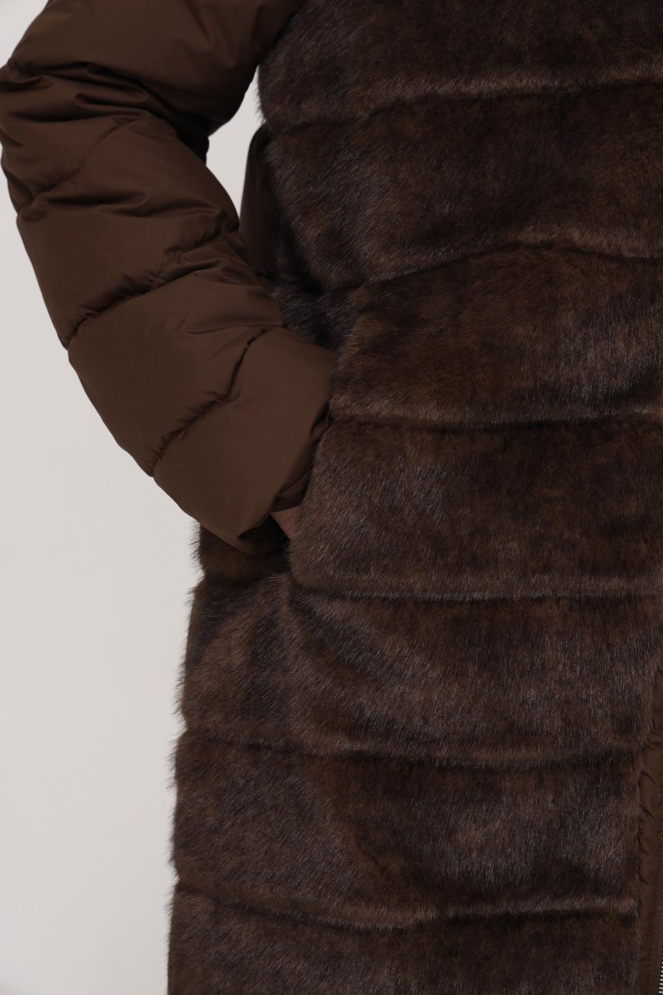 Куртка Electra style с мехом коричневая