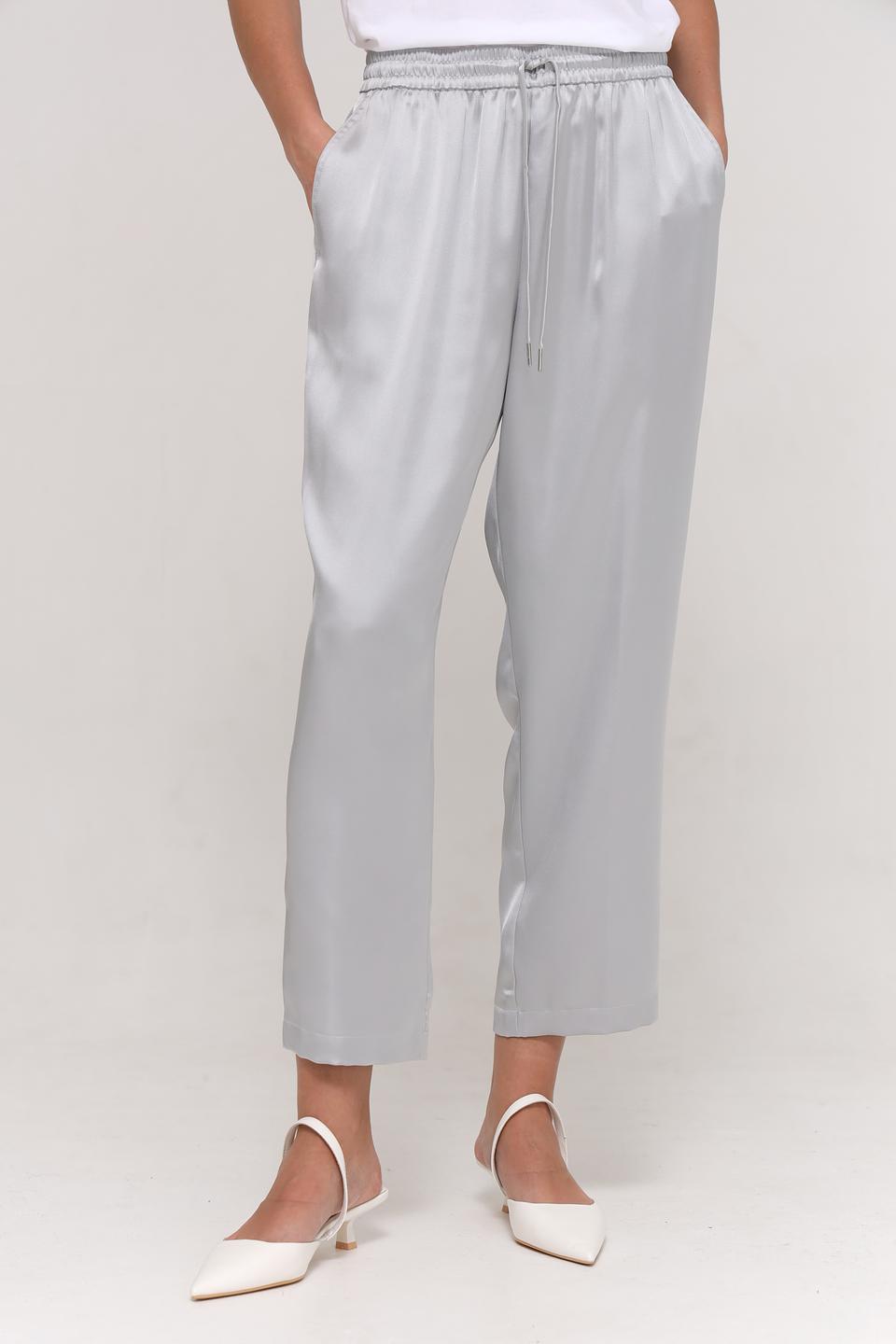 Брюки Marc Aurel атласные серые