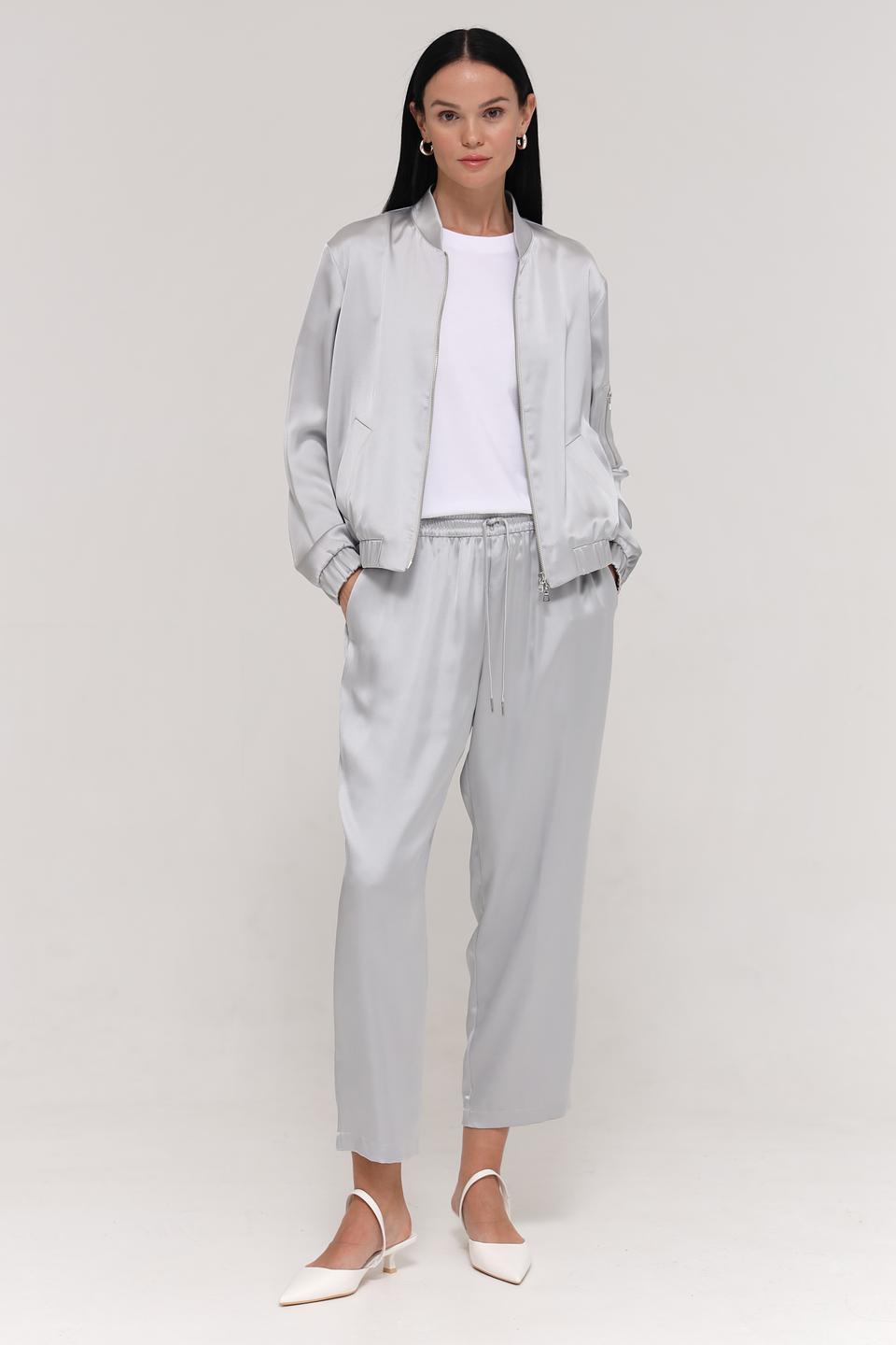 Брюки Marc Aurel атласные серые