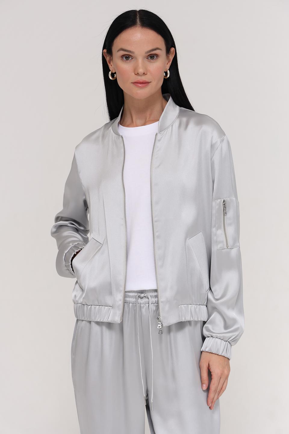 Жакет Marc Aurel атласный серый