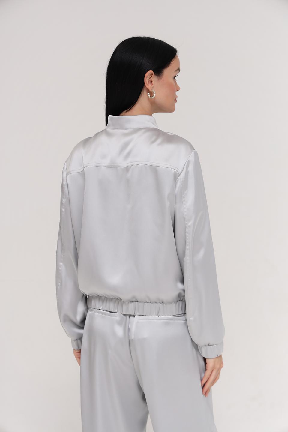 Жакет Marc Aurel атласный серый