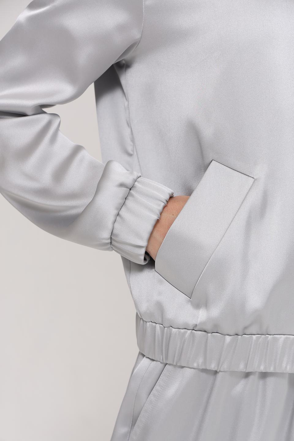 Жакет Marc Aurel атласный серый