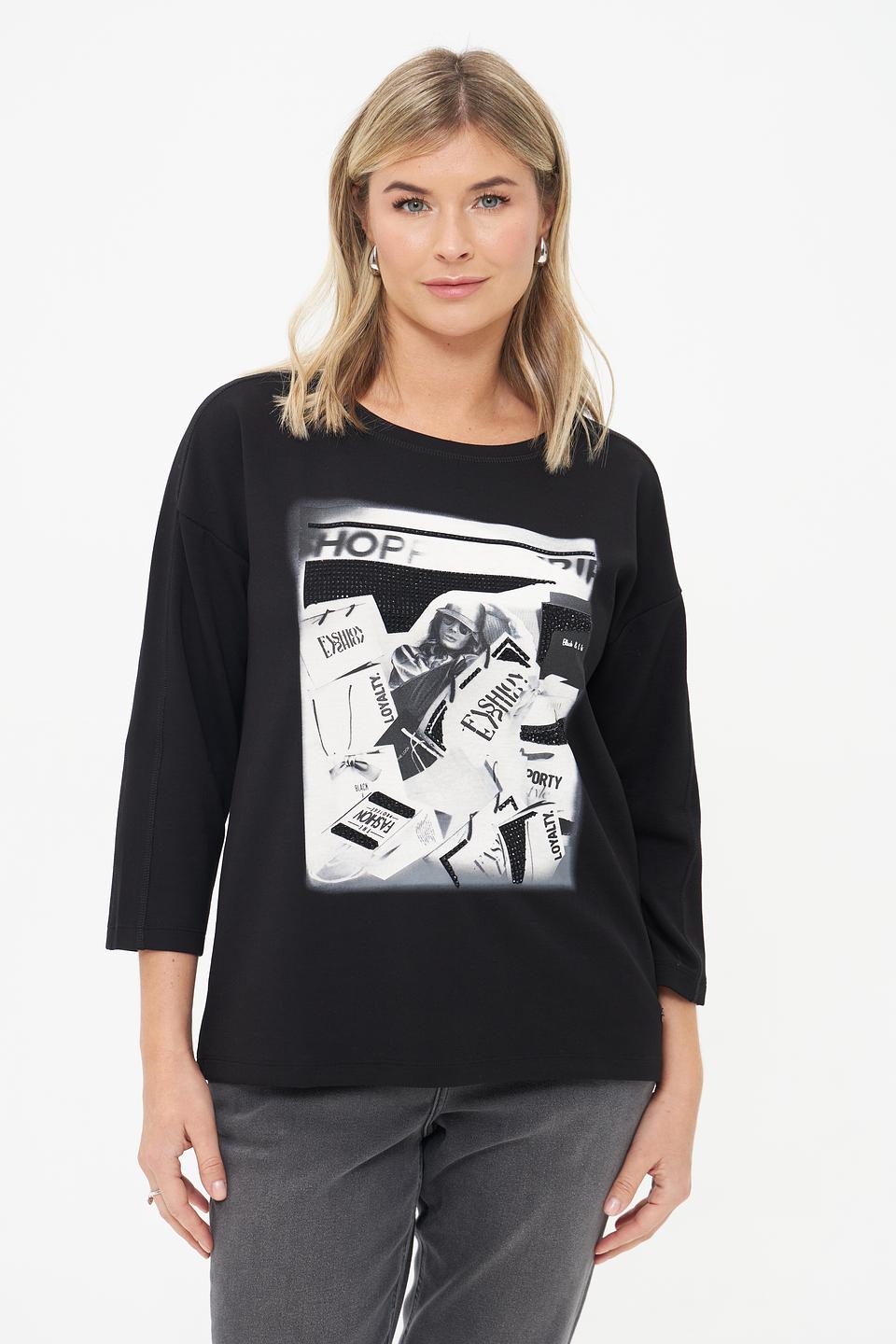 Футболка Monari с принтом чёрная