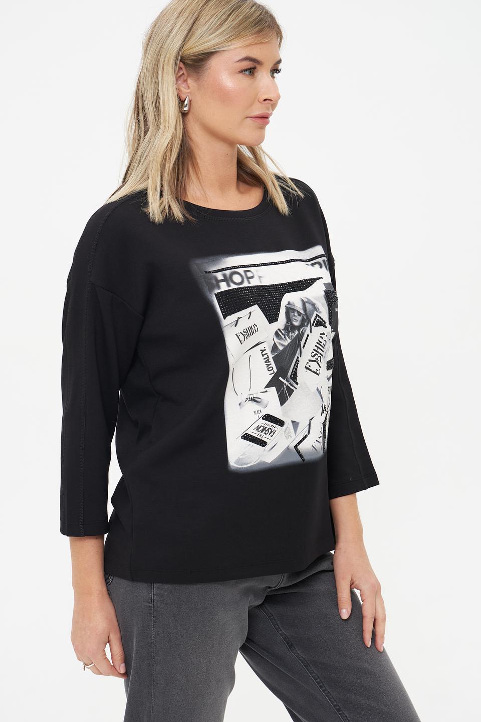 Футболка Monari с принтом чёрная