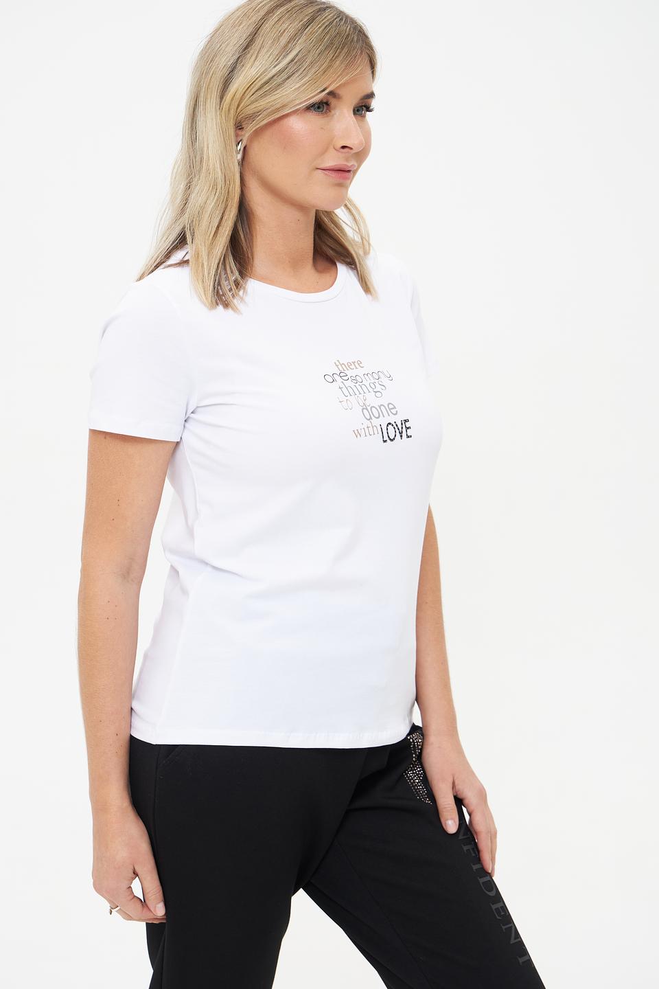 Футболка More and More с принтом белая