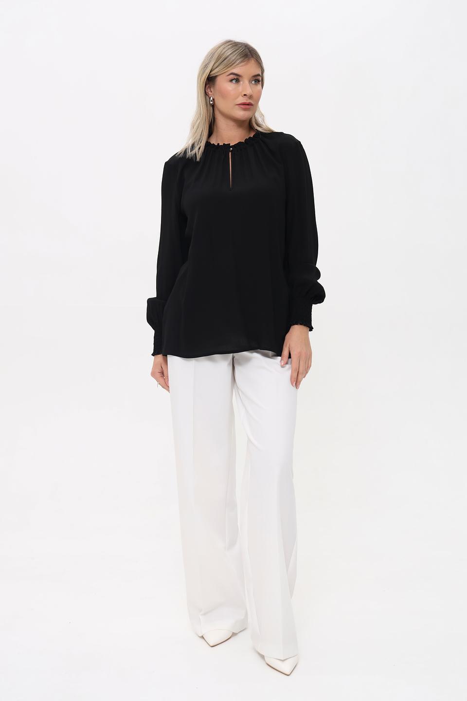 Блуза Cinque чёрная с рукавами-фонариками