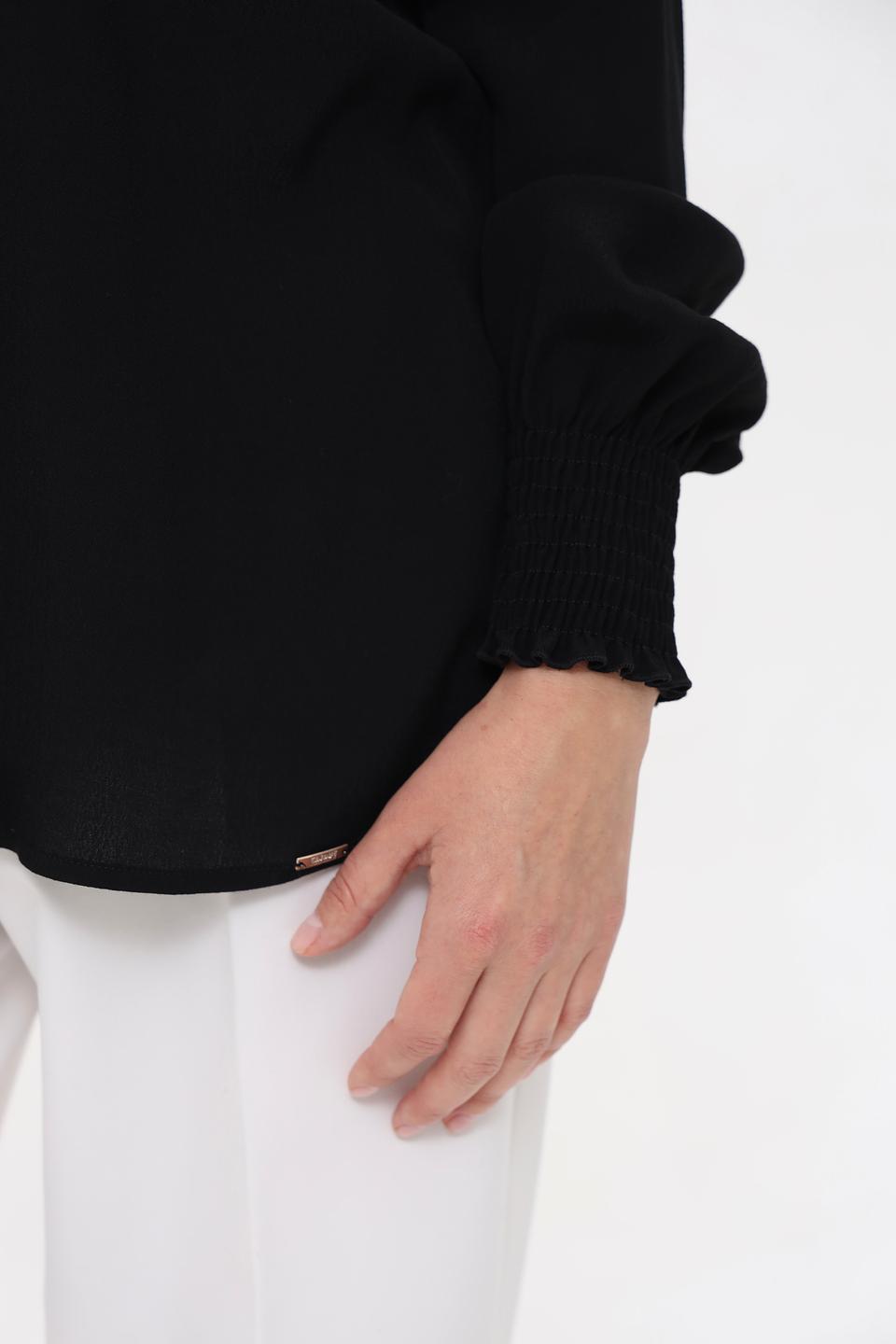 Блуза Cinque чёрная с рукавами-фонариками