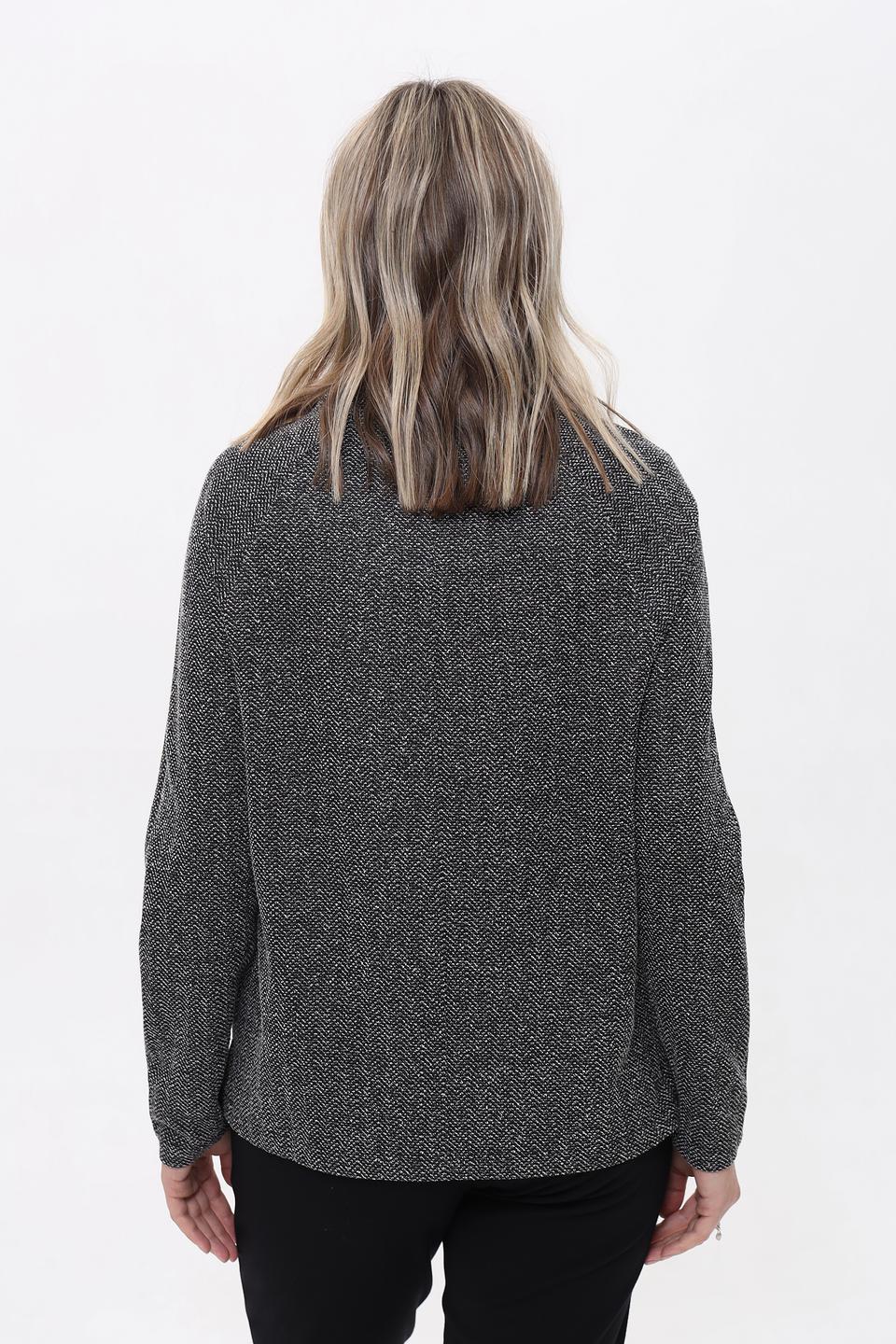 Пуловер Lebek с узором и стразами чёрный