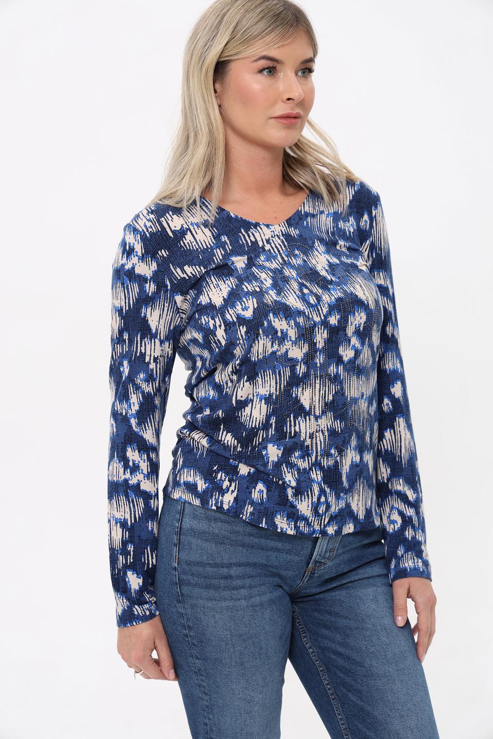 Футболка Barbara Lebek с принтом синий