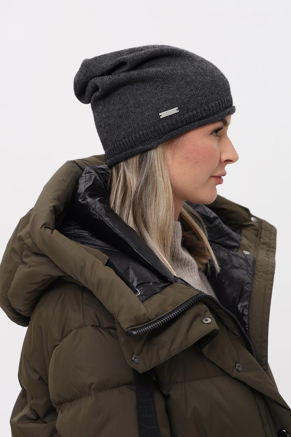 Шапка Seeberger вязаная серая