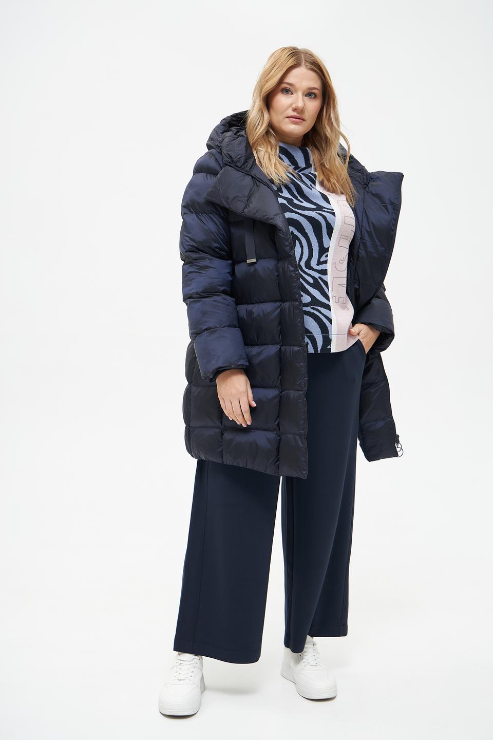 Пальто Baronia стеганое тёмно-синее