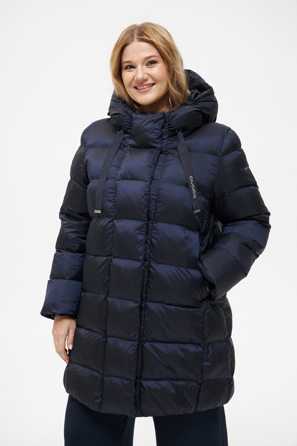 Пальто Baronia стеганое тёмно-синее