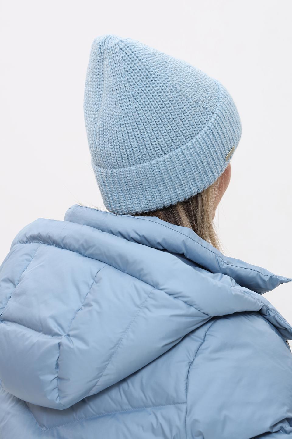 Шапка Seeberger голубая вязаная