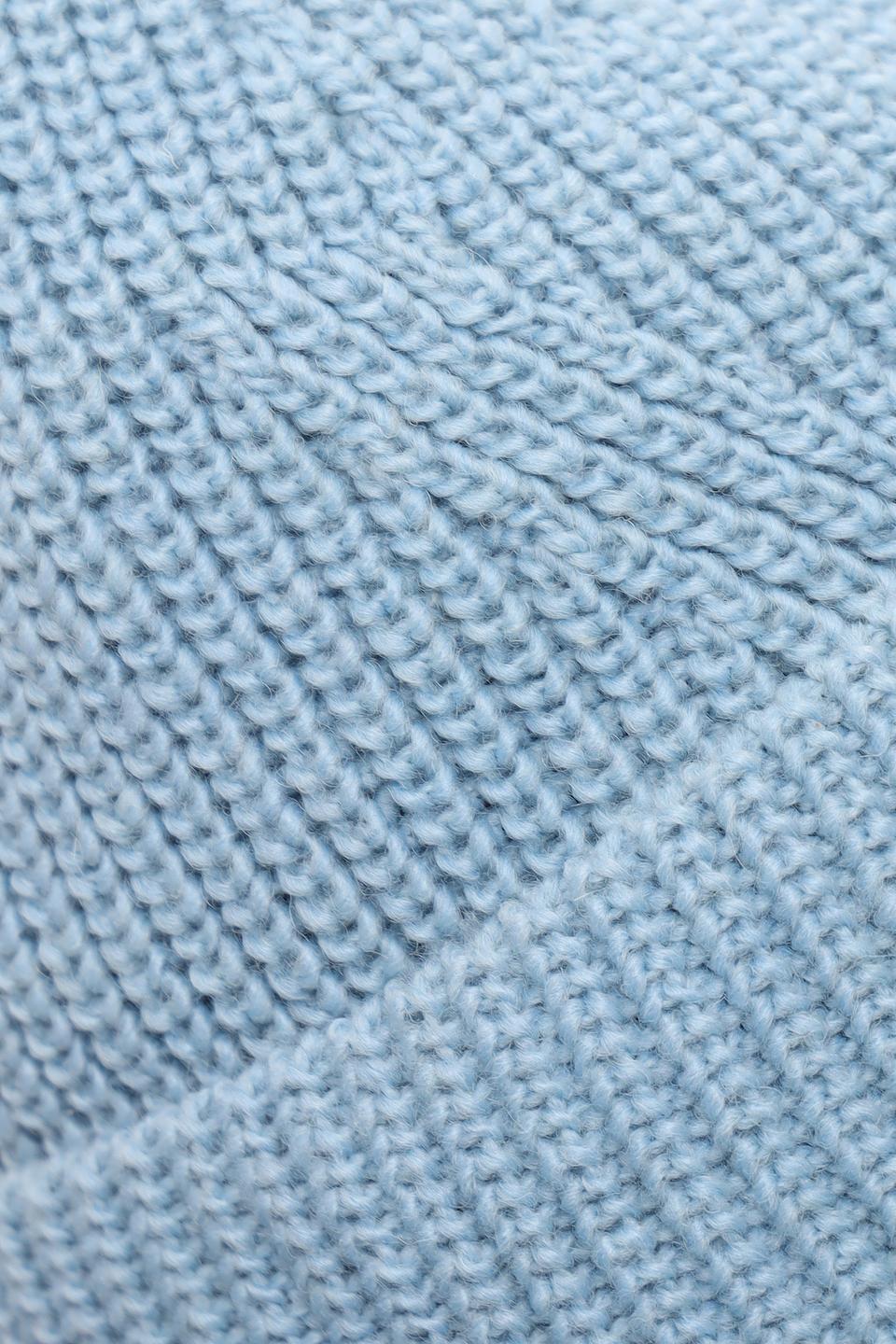 Шапка Seeberger голубая вязаная