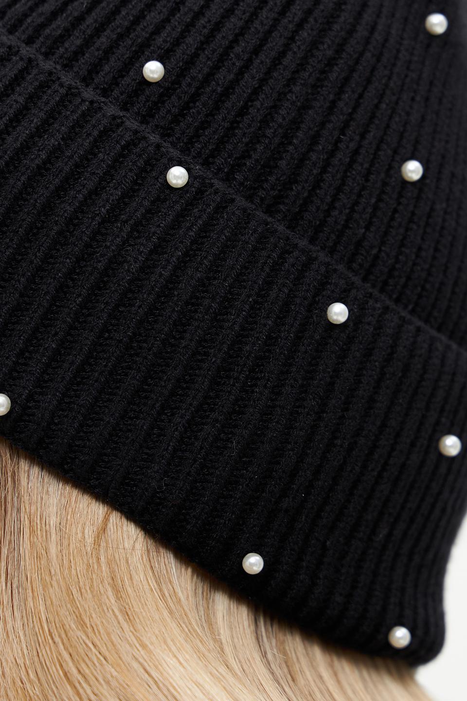 Шапка Seeberger с жемчугом чёрная