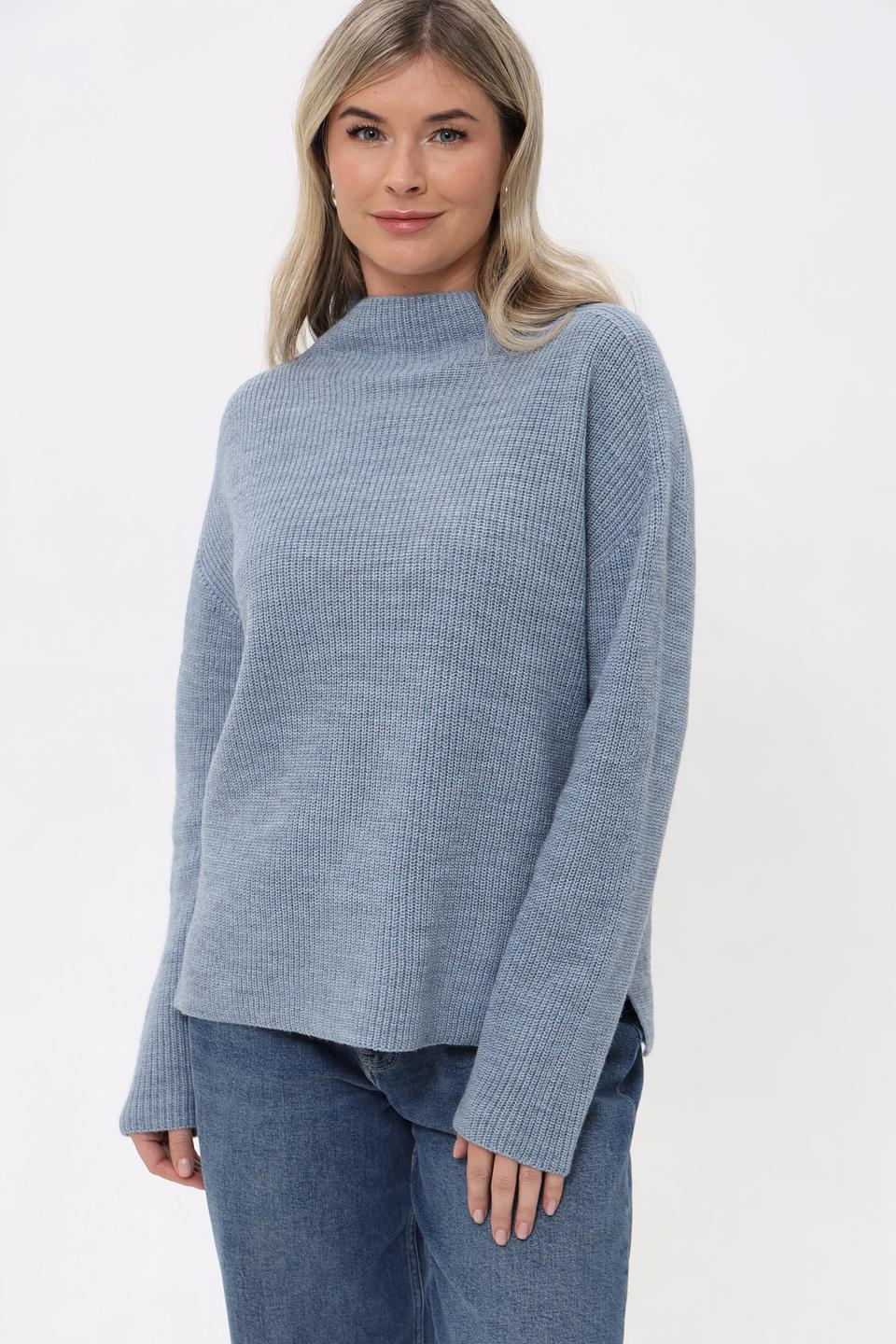 Пуловер Cinque с горлом голубой