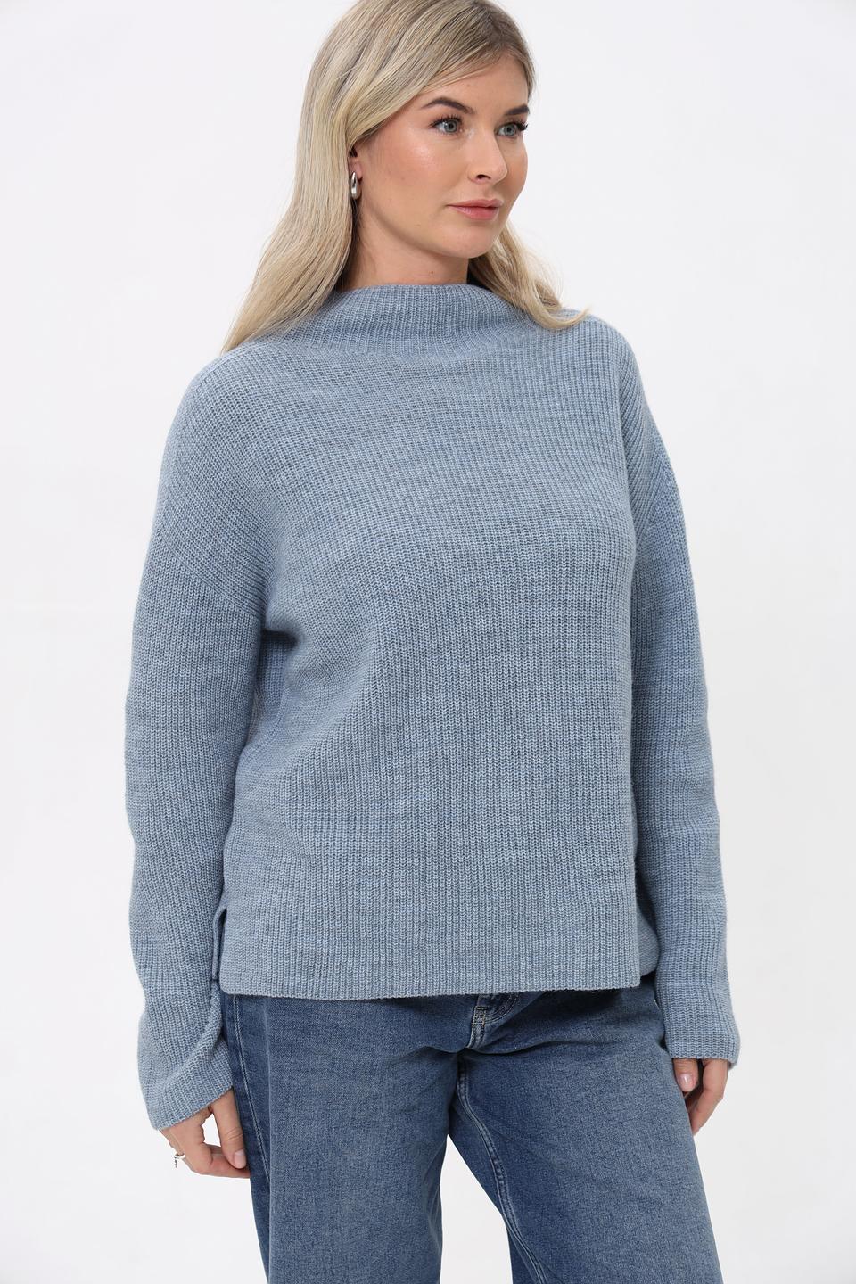 Пуловер Cinque с горлом голубой