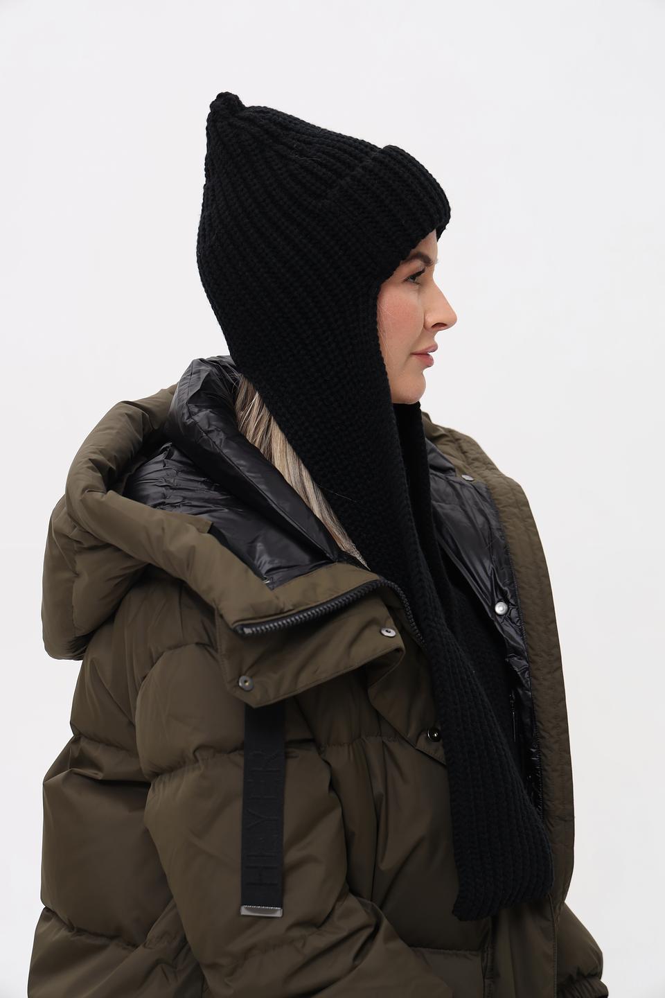 Шапка Marhatter с шарфом чёрная