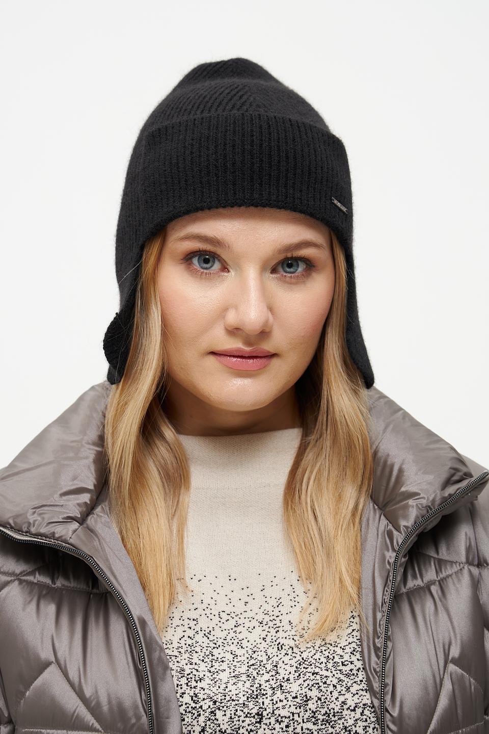 Шапка Marhatter с ушами чёрная