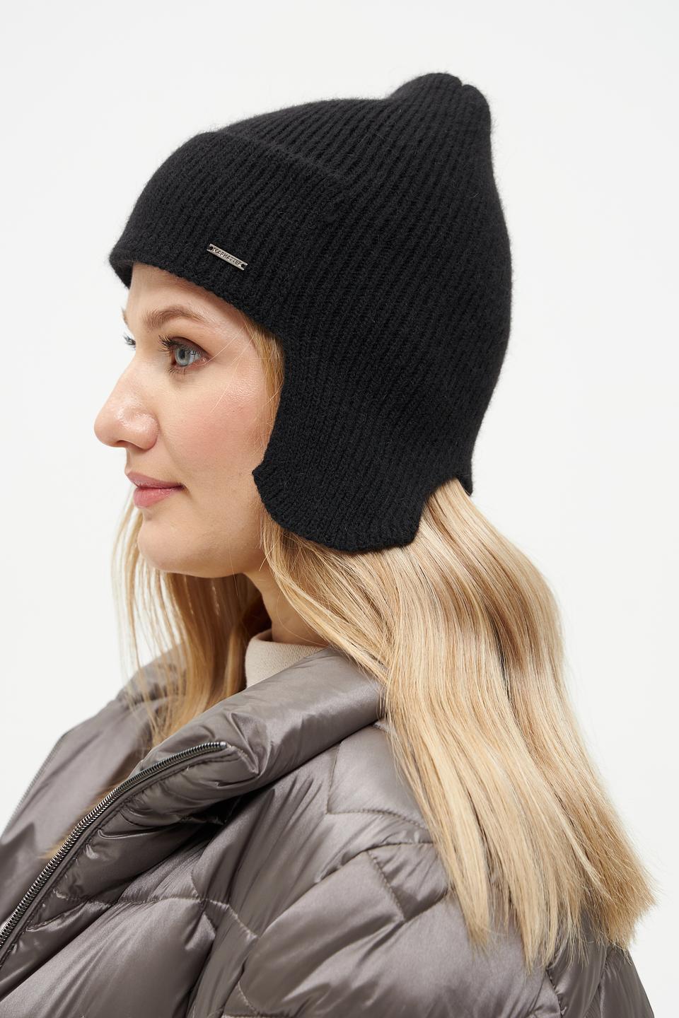 Шапка Marhatter с ушами чёрная