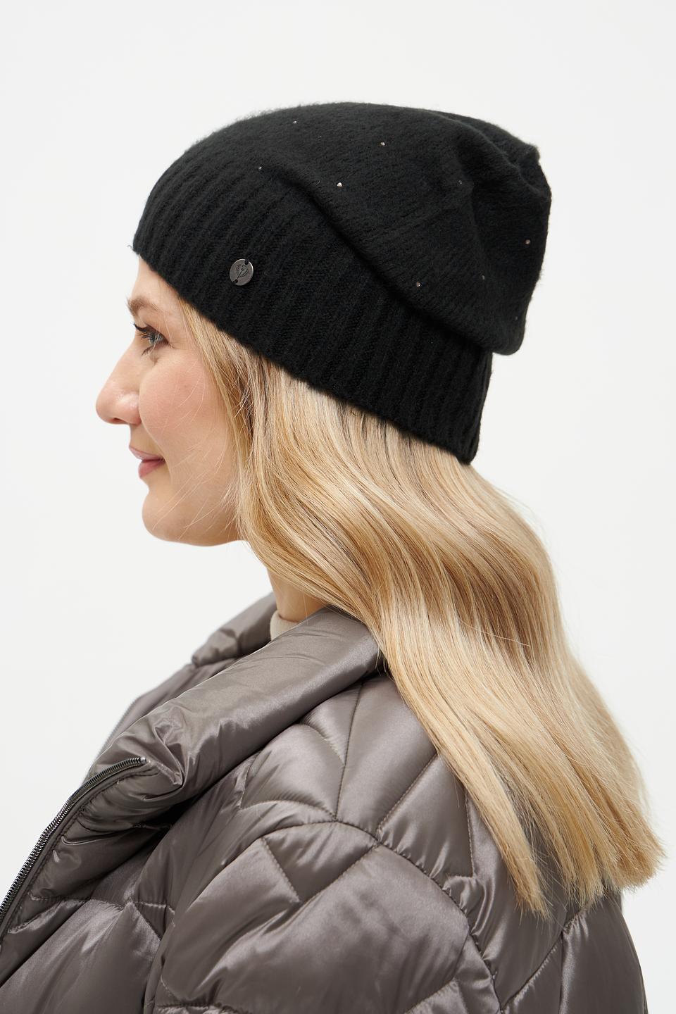 Шапка Fraas чёрная с декором