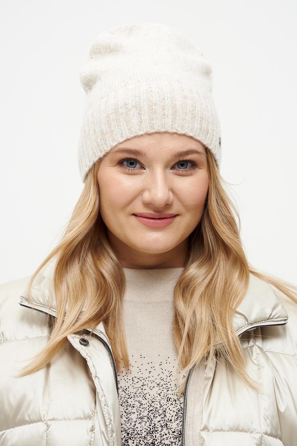 Шапка Fraas вязаная бежевая