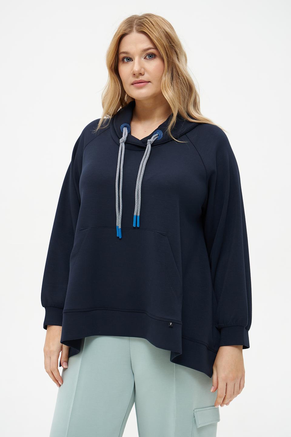 Пуловер Frapp с капюшоном тёмно-синий