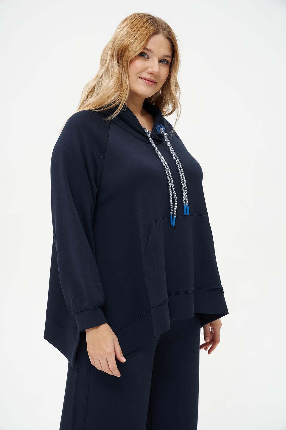 Пуловер Frapp с капюшоном тёмно-синий