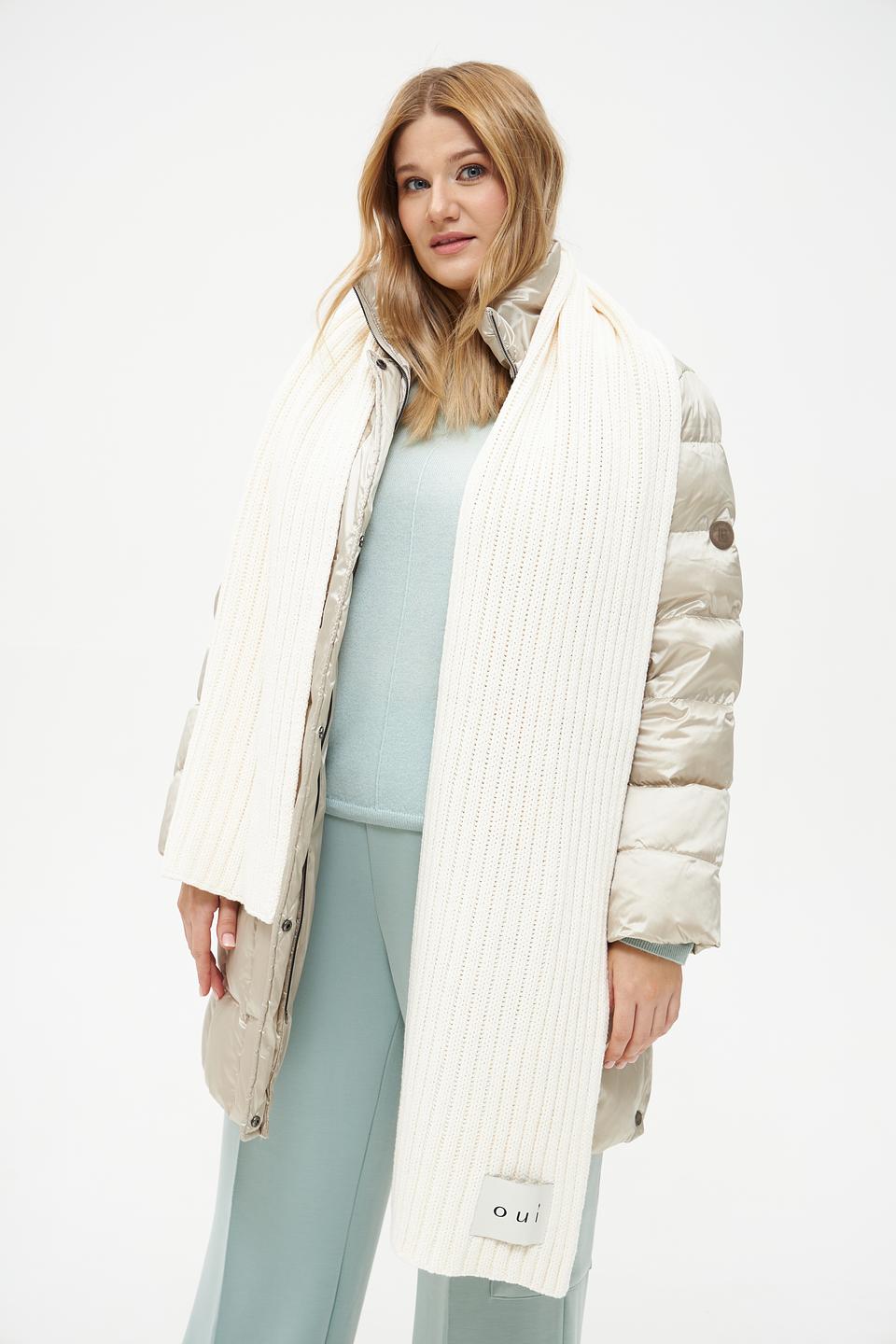 Шарф Oui вязаный кремовый