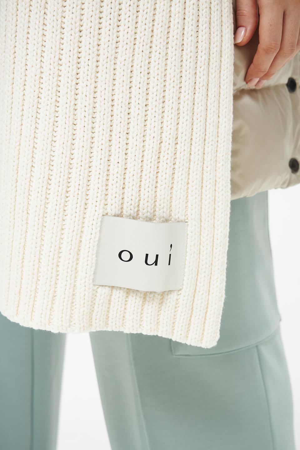 Шарф Oui вязаный кремовый