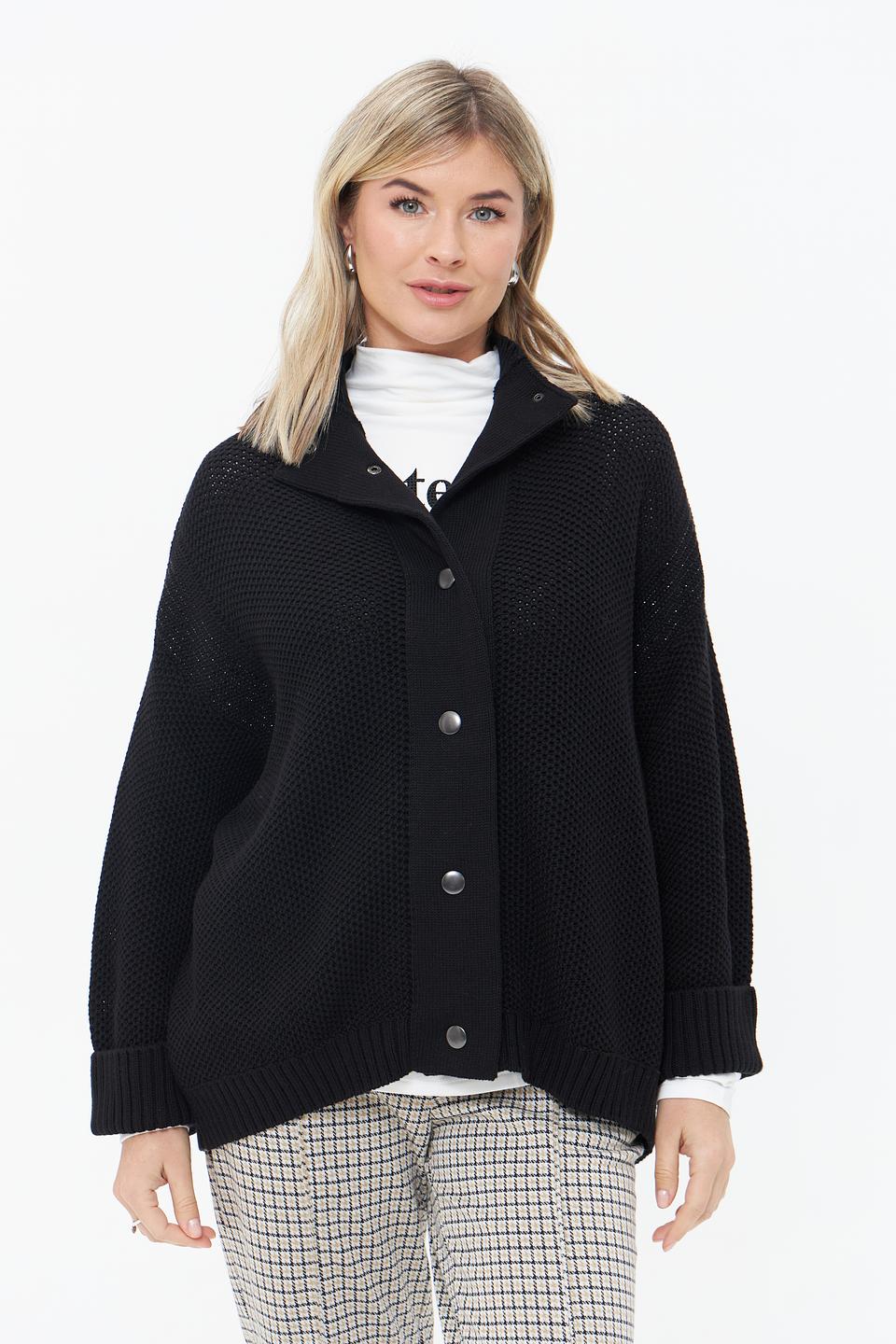 Жакет Monari чёрный вязаный