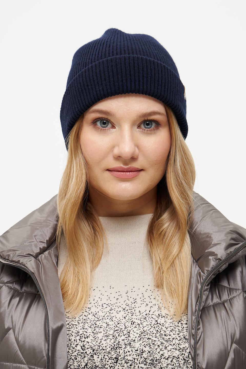 Шапка Roeckl вязаная тёмно-синяя