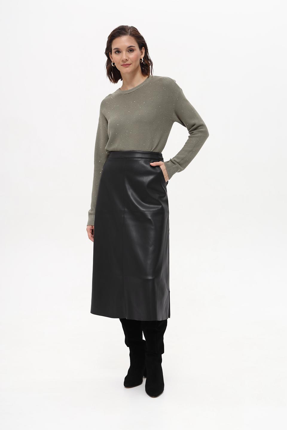 Пуловер Taifun с пайетками хаки