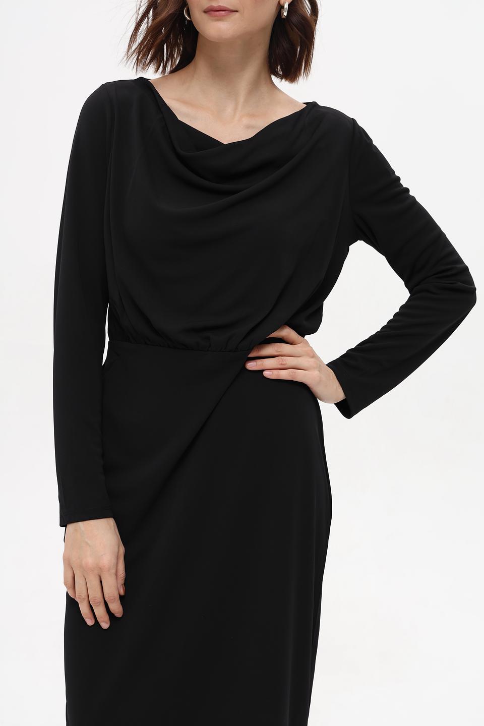 Платье Taifun с драпировкой чёрное