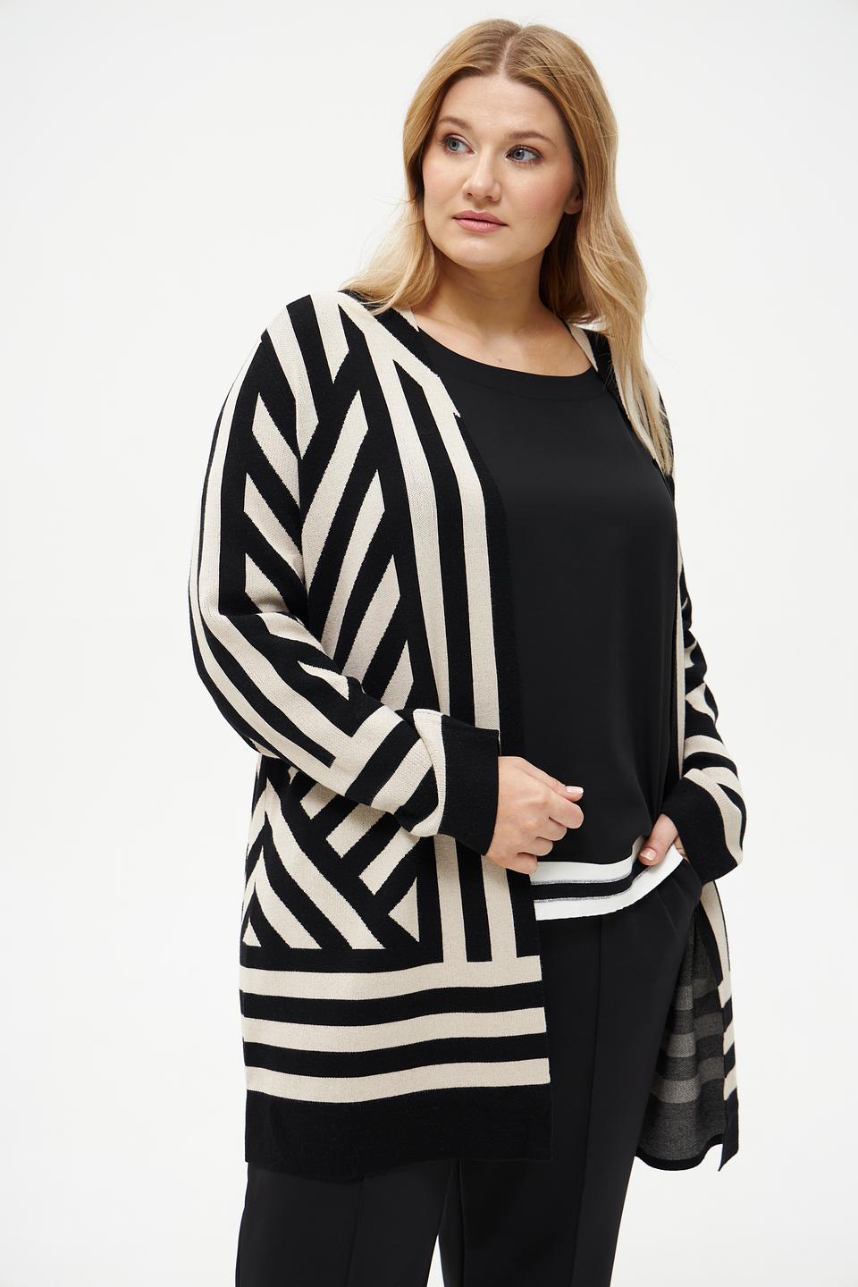 Жакет Via Appia полоска бежево-черный