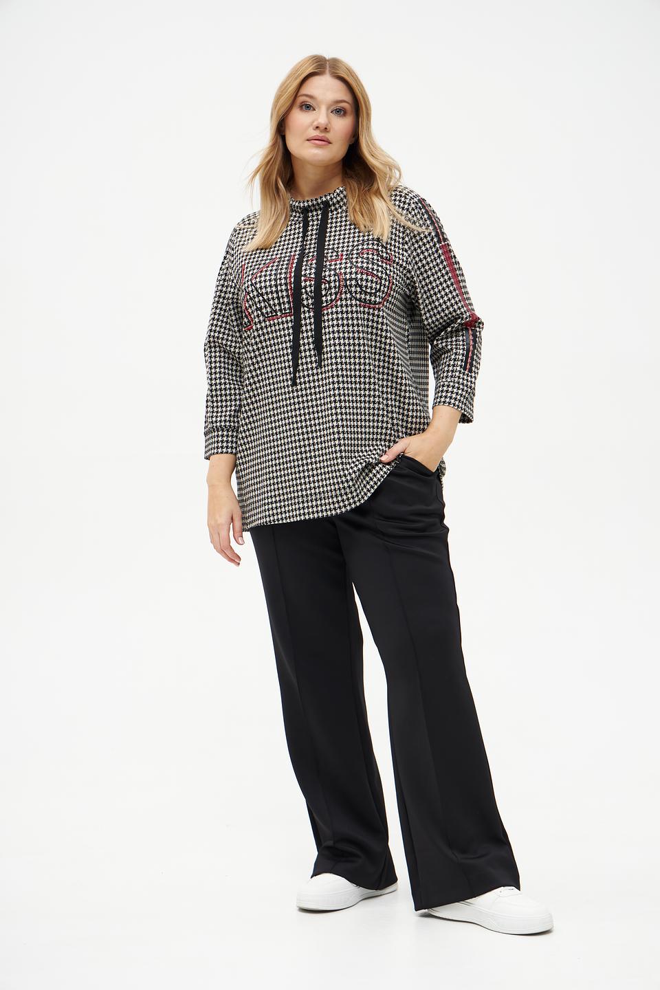 Пуловер Frapp в клетку с лентой