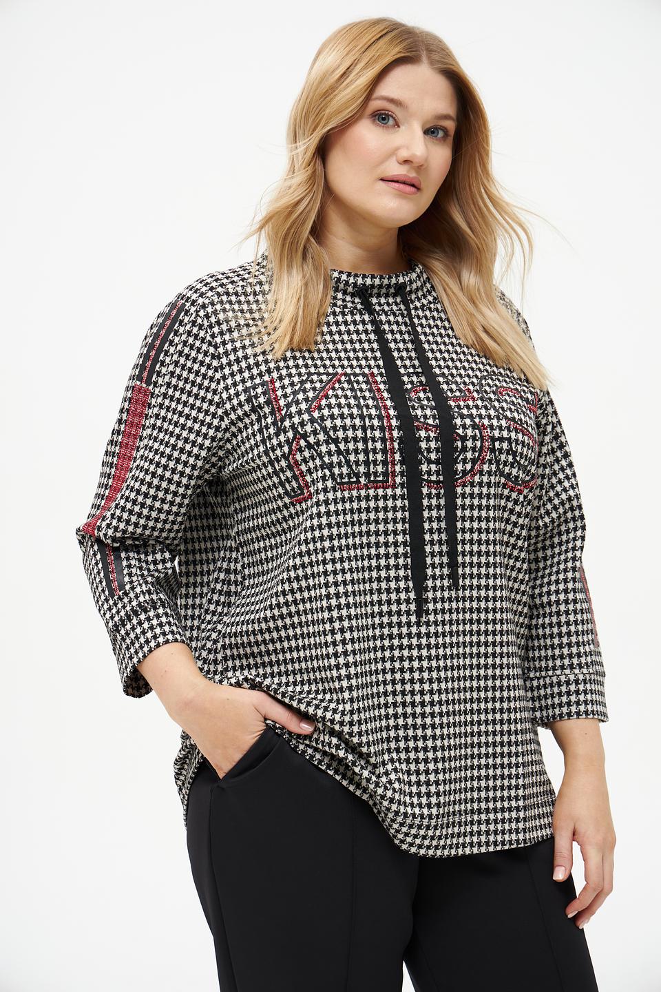 Пуловер Frapp в клетку с лентой