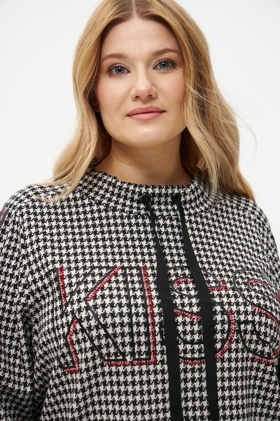 Пуловер Frapp в клетку с лентой