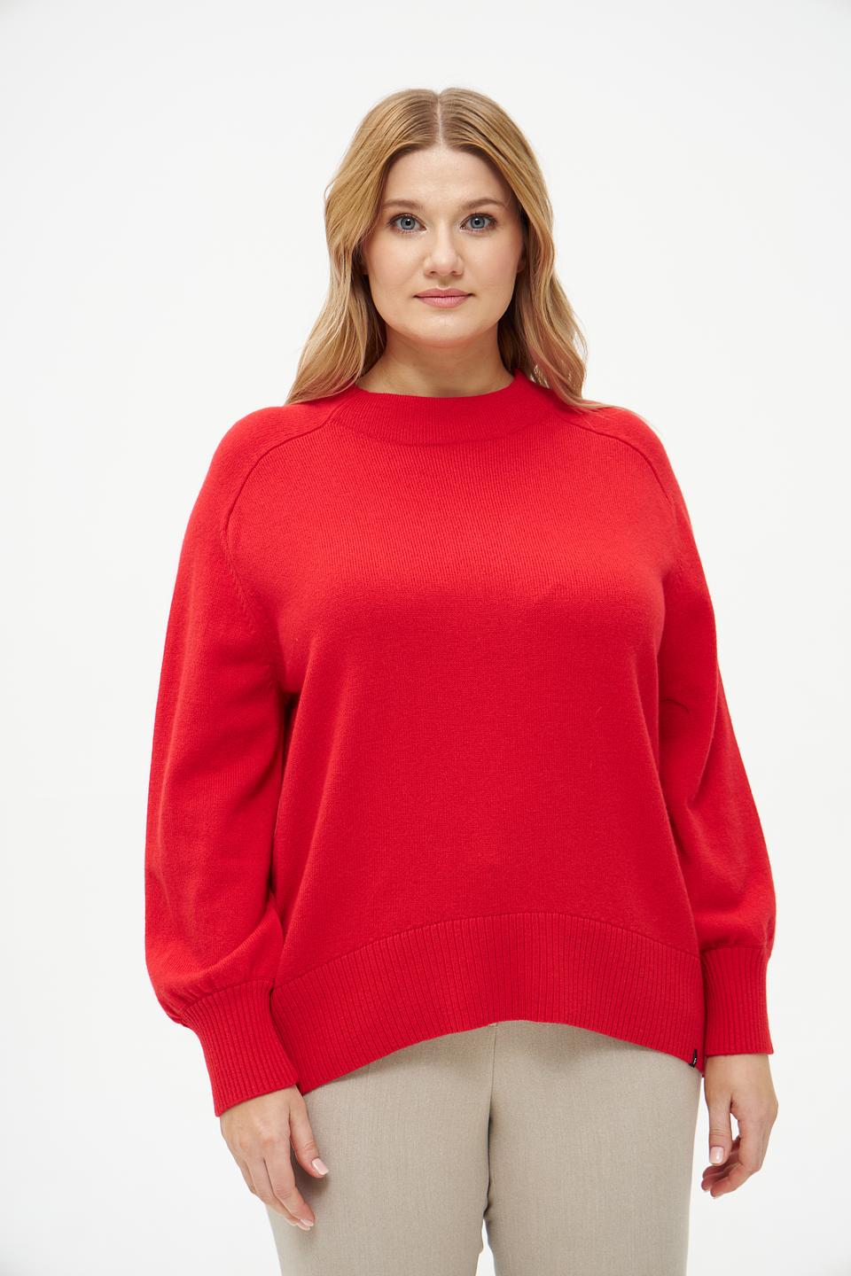 Пуловер Frapp красный с рукавами-фонариками