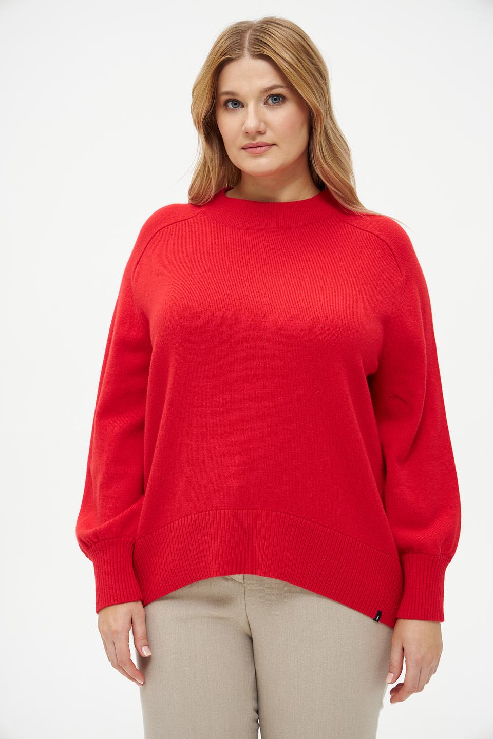 Пуловер Frapp красный с рукавами-фонариками