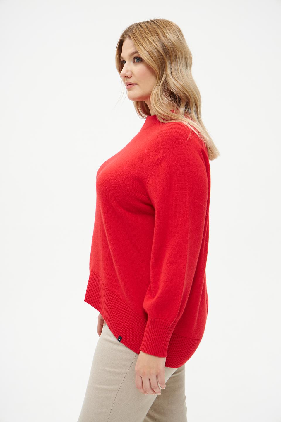 Пуловер Frapp красный с рукавами-фонариками