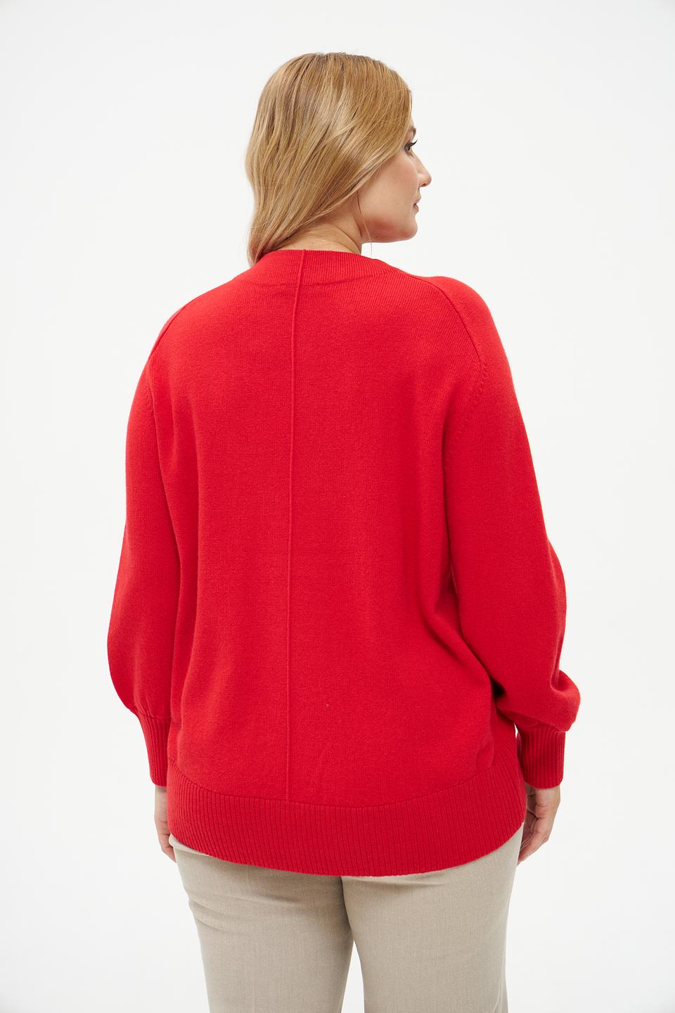 Пуловер Frapp красный с рукавами-фонариками