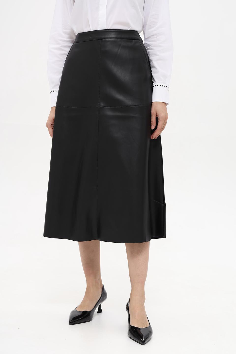 Юбка Betty Barclay кожаная чёрная